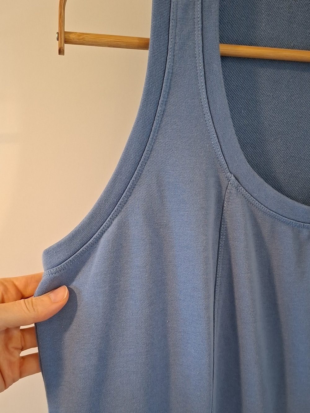 Echo Verde Cornflower Blue Eco French Terry Swing Dress w/ Pockets (Size L) - Picture 3 of 5